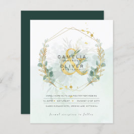 BUDGETEN Eucalyptus Greenery Guld Bröllop QR CODE 