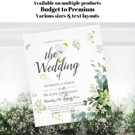 BUDGETEN Eucalyptus Greenery Löv Emerald Bröllop Flygblad