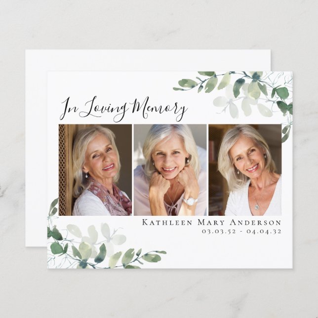 BUDGETEN Eucalyptus in Lovminne - tackkort (Fram/baksida)