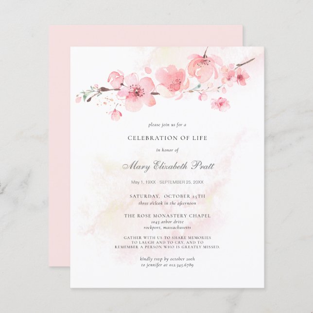 Budgeten Firande i Blommigten för livets Rosa (Fram/baksida)