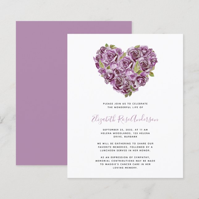 BUDGETEN Firande i Life-inbjudan | Hydrangea (Fram/baksida)