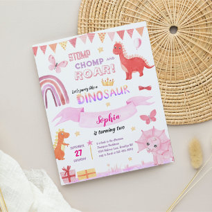 BUDGETEN Flicka Rosa Dino Dinosaur Barns födelseda