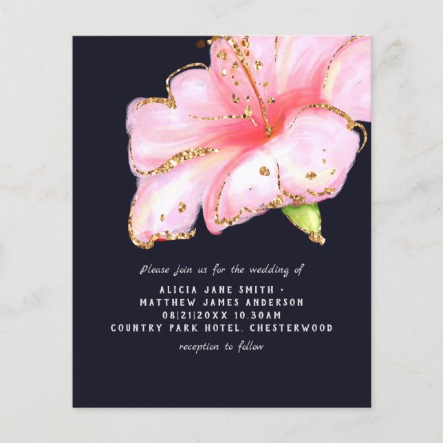 BUDGETEN FLYER papper bröllopsinbjudan (Framsidan)