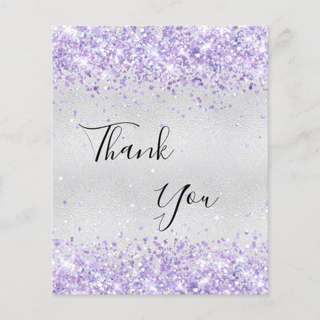 BUDGETEN FÖDD silver lila glitter tack (Framsida)