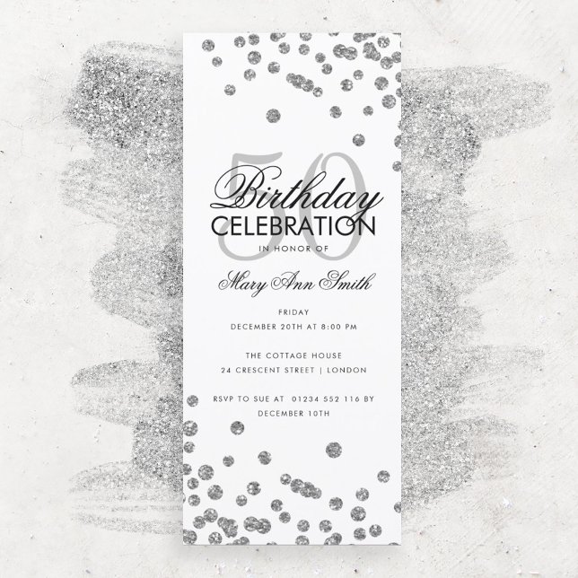 Budgeten Födelsedagsfest Glitter Confetti Silver (Skapare uppladdad)