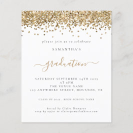 Budgeten för 2024 Studenten Guld Glitter Inbjudan