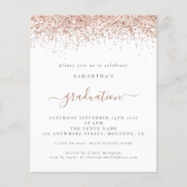 Budgeten för 2024 Studenten Ro Guld Glitter Inbjud