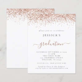 Budgeten för 2024 Studenten Ro Guld Glitter Inbjud