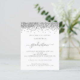 Budgeten för 2024 Studenten Silver Glitter Inbjuda