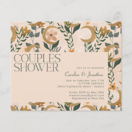 Budgeten för Blommigten Måne Par Shower Inbjudan
