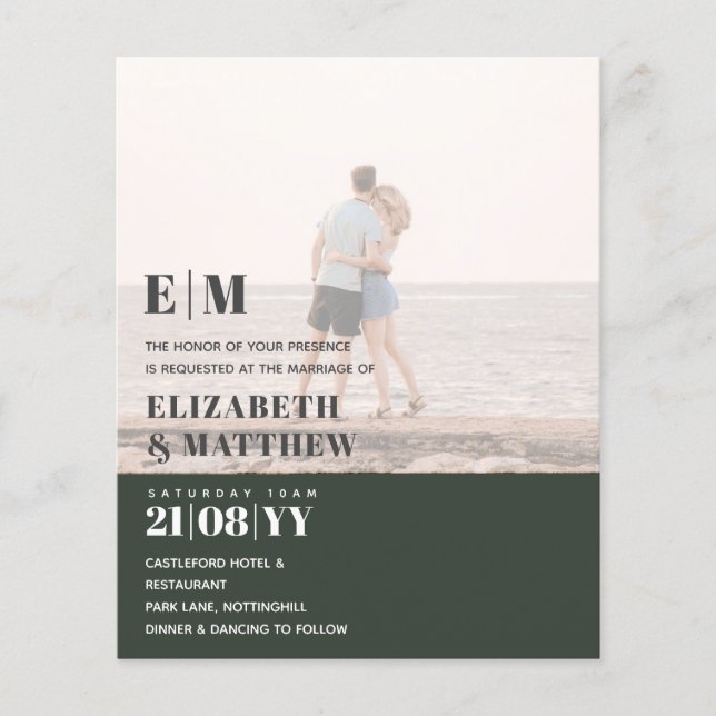 BUDGETEN FÖR DEN GAMLA PHOTO OVERLAY Wedding Flygblad (Framsidan)