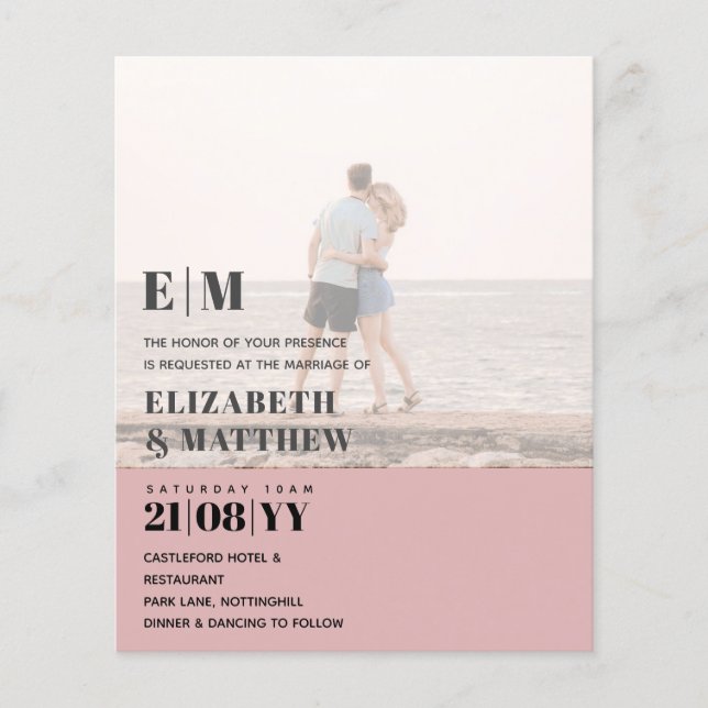 BUDGETEN FÖR DEN GAMLA PHOTO OVERLAY Wedding Flygblad (Framsidan)