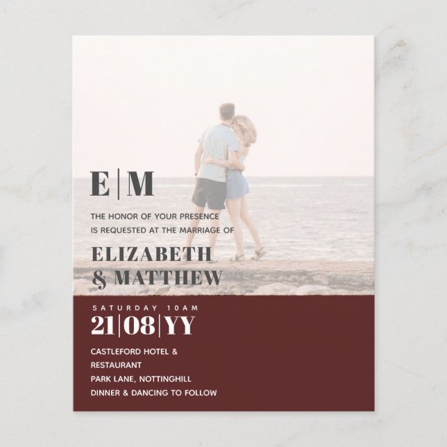 BUDGETEN FÖR DEN GAMLA PHOTO OVERLAY Wedding Flygblad (Framsidan)