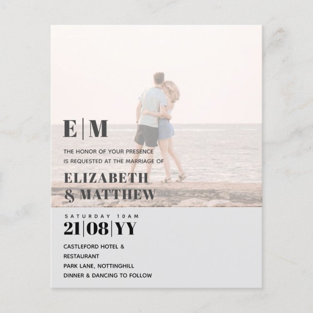 BUDGETEN FÖR DEN GAMLA PHOTO OVERLAY Wedding Flygblad (Framsidan)