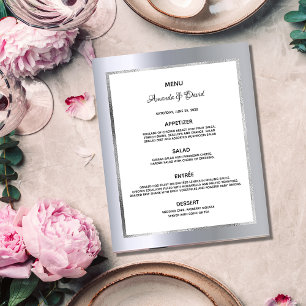 Budgeten för den metalliska eleganten Bröllop Menu Flygblad