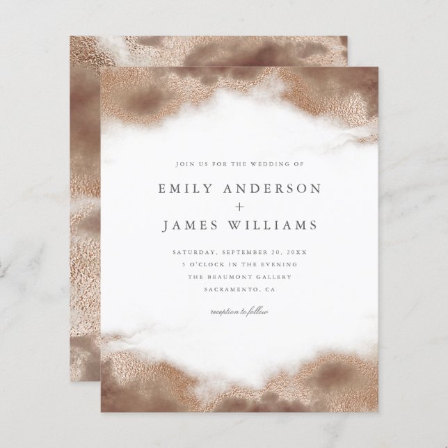 Budgeten för Elegant Guld Oceanen Bröllop (Fram/baksida)