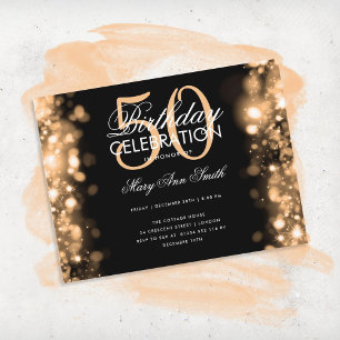 Budgeten för Eleganten Guld Glam Ljus Inbjudan