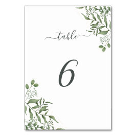 Budgeten för "Eucalyptus Lövs" Bröllop Bordsnummer