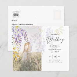 BUDGETEN FÖR FOTO WEDING INVITATION Wisteria Blomm