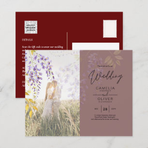 BUDGETEN FÖR FOTO WEDING INVITATION Wisteria Blomm