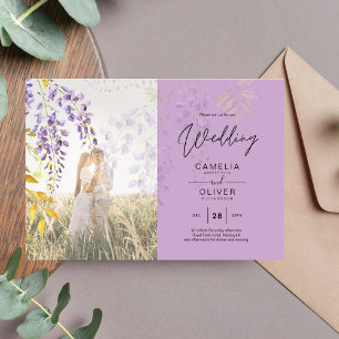 BUDGETEN FÖR FOTO WEDING INVITATION Wisteria Blomm