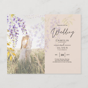 BUDGETEN FÖR FOTO WEDING INVITATION Wisteria Blomm