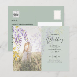 BUDGETEN FÖR FOTO WEDING INVITATION Wisteria Blomm