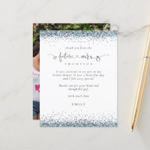 Budgeten för framtiden, fru Photo Blue Glitter Tac