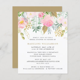 Budgeten för  Guld Blommigt Inbjudningskort för mö