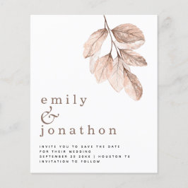 Budgeten för löv Bröllop spara datum