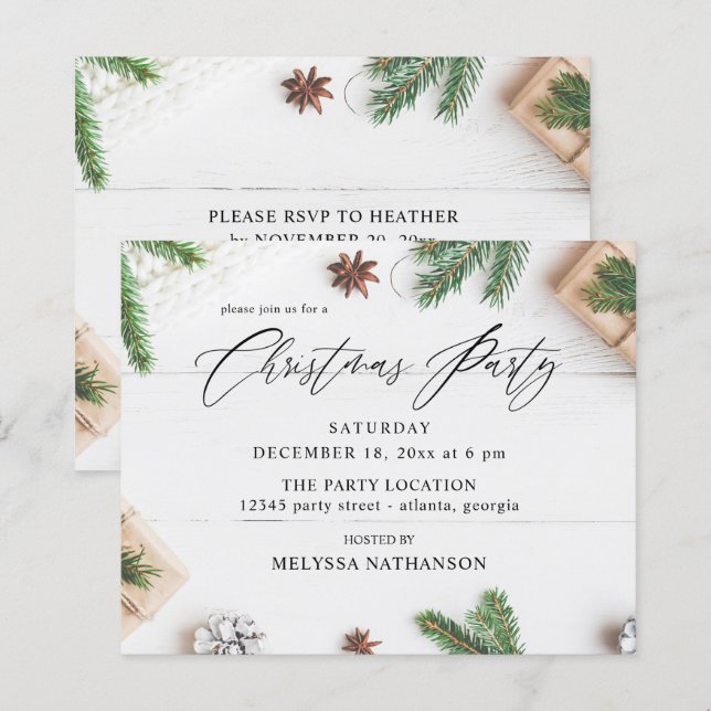 Budgeten för Mysiga Rustic Gräs Löv jul (Fram/baksida)