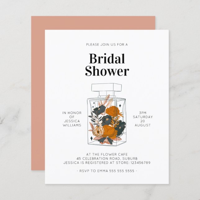 Budgeten för Rosa Blommigt Parfym Flaska Möhippa (Fram/baksida)