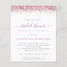 Budgeten för Rosa Glitter Möhippa Inbjudan