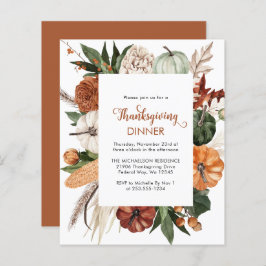 Budgeten för Rustic Brown Thanksgiving Middag Inbj