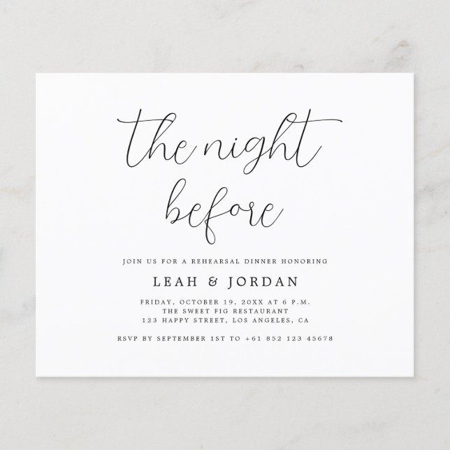 Budgeten för Rustic natten före återförvisning Flygblad (Framsidan)