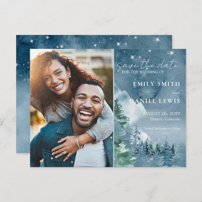 Budgeten för Rustiga berg i Bröllop Spara datumkor Vykort (Fram/baksida)