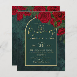 BUDGETEN ForestGreen Röd ros Winter Wedand INBJUDA