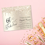 Budgeten Glitter Guld 60:e Födelsedagsfest inbjuda<br><div class="desc">Elegant,  chic och budgetvänlig 60:e födelsedagsfest inbjudan med "60 & Fabulous" i ett snyggt-skript mot bakgrund av guld,  med guld faux glitter-droppar.</div>