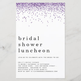 Budgeten Glitter Lila Möhippa Lunch Inbjudan