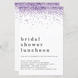 Budgeten Glitter Lila Möhippa Lunch Inbjudan