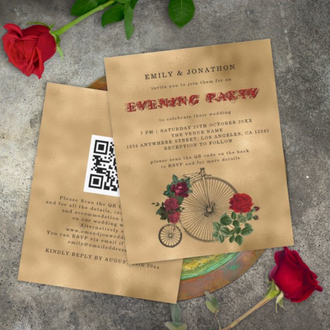 BUDGETEN Gotham Bicycle QR Bröllop Inbjudan i kväl (Skapare uppladdad)