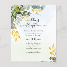 BUDGETEN Greenery Guld Eucalyptus Löv Bröllop Flygblad