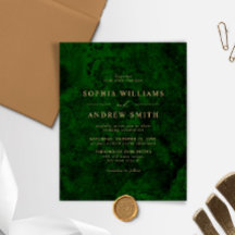 BUDGETEN Grey & Guld minimal bröllopsinbjudan