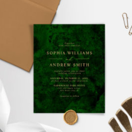 BUDGETEN Grey & Guld minimal bröllopsinbjudan