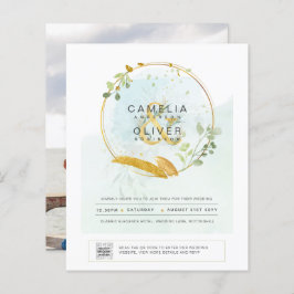 BUDGETEN Grey PHOTO-bröllopsinbjudan QR CODE F