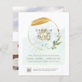 BUDGETEN Grey PHOTO-bröllopsinbjudan QR CODE F