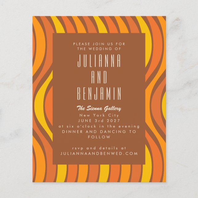 Budgeten Groovy 70-talet Vågigt Linjer Orange Brow (Framsida)