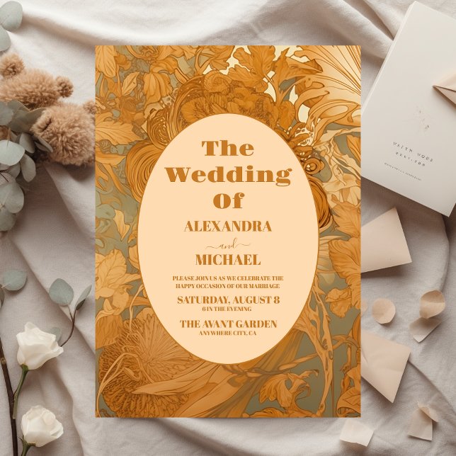 Budgeten Guld Blommigt Art nouveau Bröllop (Skapare uppladdad)