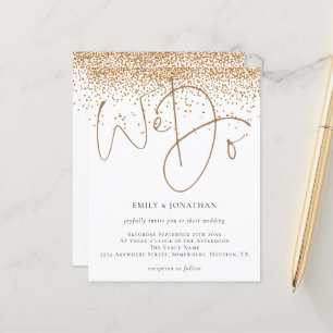 Budgeten Guld Confetti Glitter vi bjuder in till b