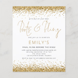 BUDGETEN Guld Glitter Bachelorette Disco Inbjudan